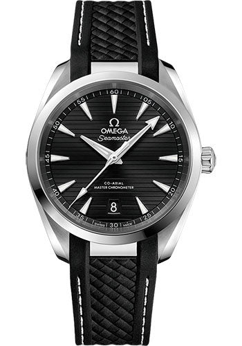 Omega Aqua Terra 150M Co-Axial Master Chronometer Watch - 38 mm Steel Case - Black Dial - Black Structured Rubber Strap - 220.12.38.20.01.001 - product image 1 of 1