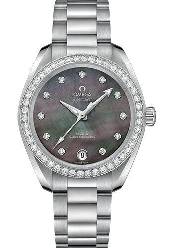 Omega Seamaster Aqua Terra 150M Co-Axial Master Chronometer Watch - 34 mm Steel Case - Tahiti Mother-Of-Pearl Diamond Dial - 220.15.34.20.57.001 - product image 1 of 1