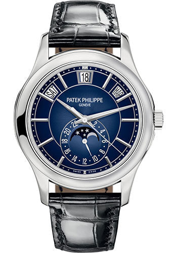 Patek Philippe Complications Annual Calendar Moon Phases Blue Dial 5205G-013