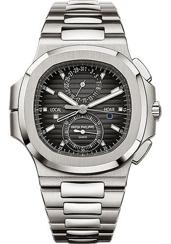 Patek Philippe Nautilus Travel Time Chronograph 5990/1A-001, straight-on front view