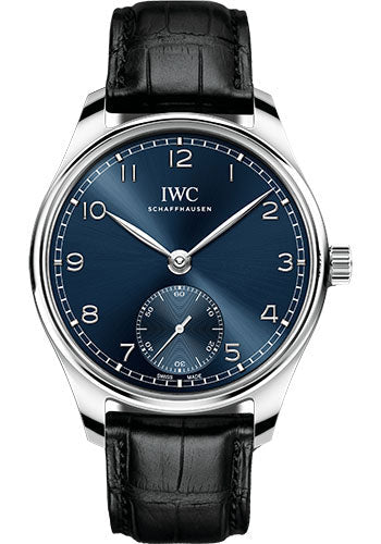 IWC Portugieser Automatic 40 IW358305 with blue dial and black alligator strap