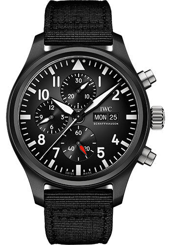 IWC Pilot’s Watch Chronograph TOP GUN IW389101 with black ceramic case and black dial