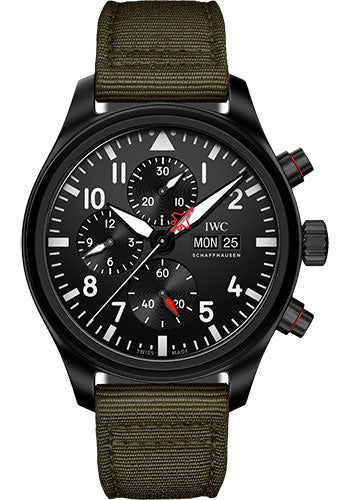 IWC Pilot’s Watch Chronograph Top Gun Edition SFTI - Ceramic Case - Black Dial - Green Textile Strap Limited Edition of 1500 - IW389104 - product image 1 of 1
