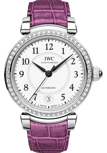 IWC Da Vinci Automatic 36 Watch - 36.0 mm Stainless Steel Case - Silver Dial - Raspberry Pink Alligator Strap - IW458308 - product image 1 of 1